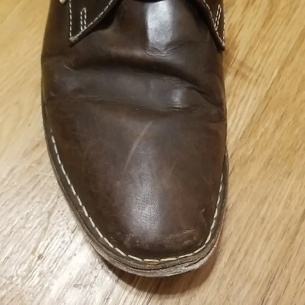 Steve Madden Men’s Leather Brown Distressed Lace Up Casual Chukka Boots Size 13